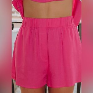 Daily Drills Linen Resort Short-Hot Pink